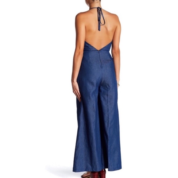 NWT Endless Rose Chambray Jumpsuit. Size Small - Picture 2 of 5